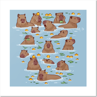 Bathing Capybara Posters and Art